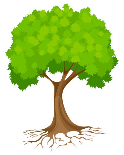 Green tree on white background Royalty Free Vector Image