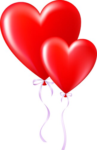 Realistic pink 3d heart balloons isolated Vector Image