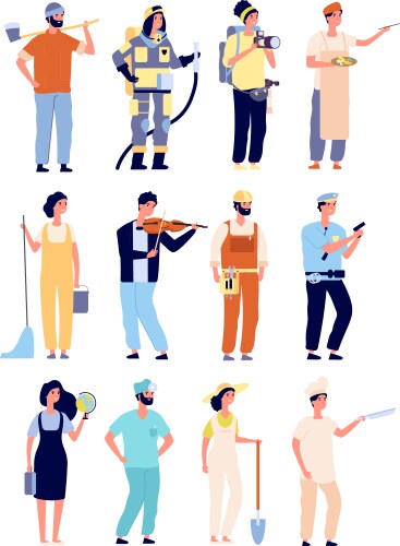 Kids Different Professions Set Teacher Doctor Vector Image