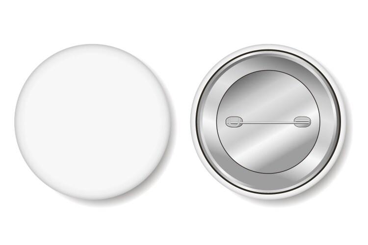 Template blank white button badge Royalty Free Vector Image