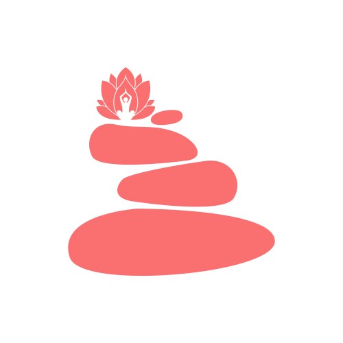 balance stone rock spa yoga logo design vector image