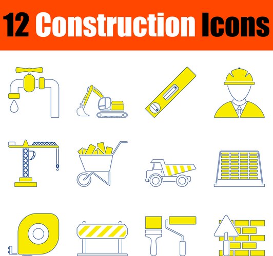 Flat design construction site sign Royalty Free Vector Image
