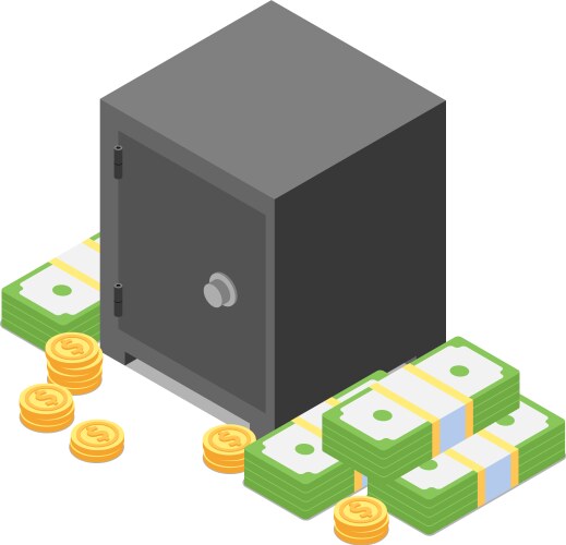 Money safe box composition vector image