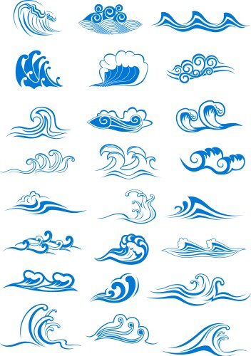 Sea and ocean waves Royalty Free Vector Image - VectorStock