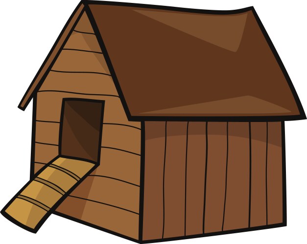 Cute Cartoon Hen House Vector Image