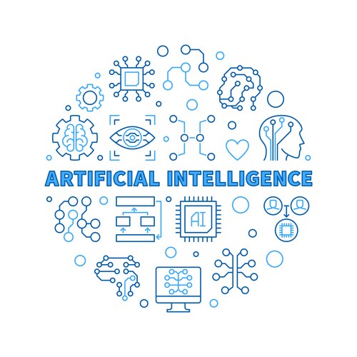 Circle with artificial neural network concept – Royalty-Free Vector ...