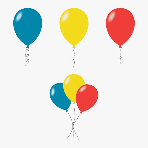 Balloon flat icon in bunch of balloons Royalty Free Vector