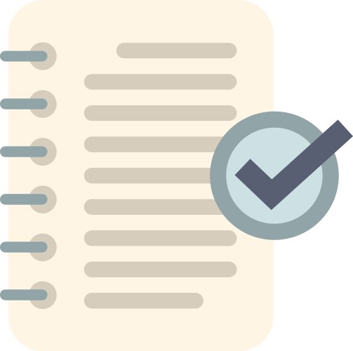 Notepad with checkmark showing finished task list vector image
