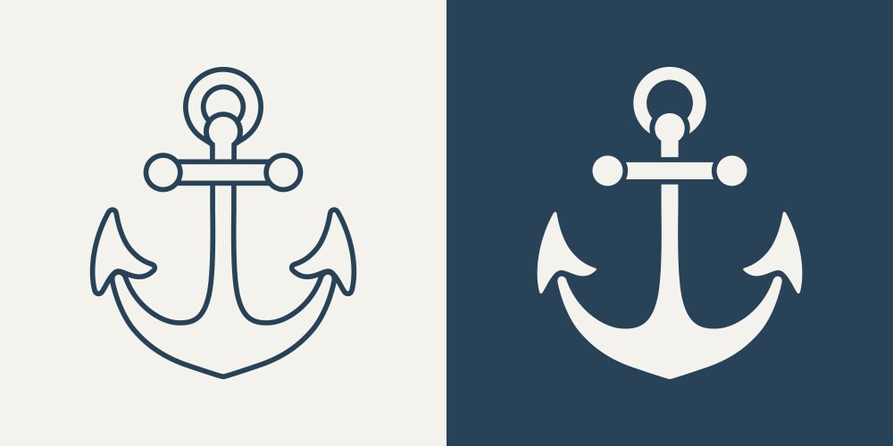 anchors anchor silhouette icon set vector