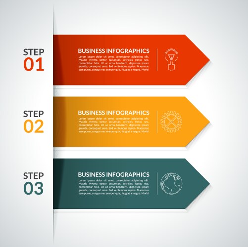 Infographic 3d pink arrows Royalty Free Vector Image