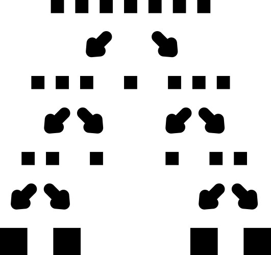 Quicksort algorithm glyph icon vector image