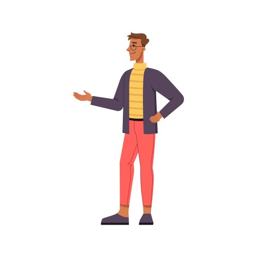 man talking and gesturing presentation vector