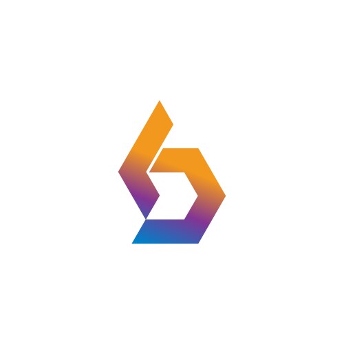 Letter bd linked triangle colorful logo – Royalty-Free Vector | VectorStock