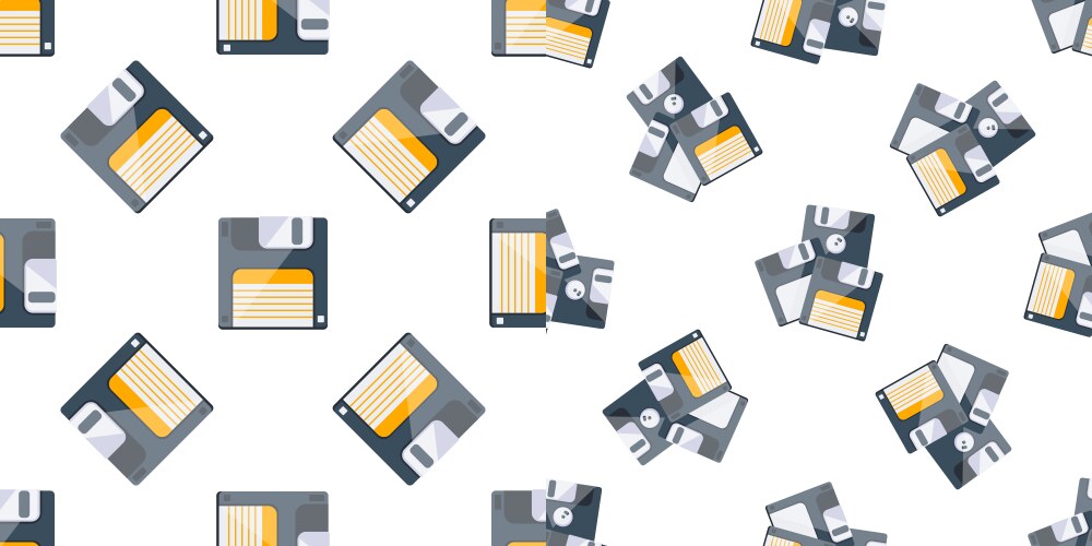 Seamless pattern of floppy disks representing vector image