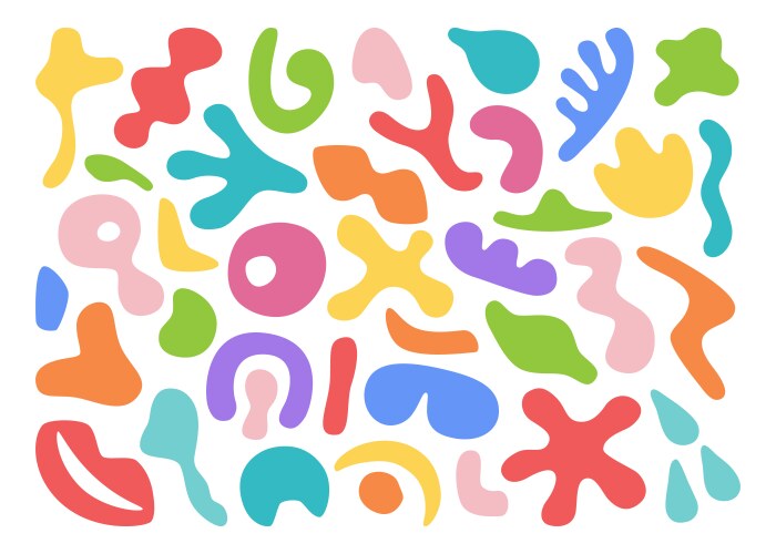 decorative shapes blobs and blots doodles vector image