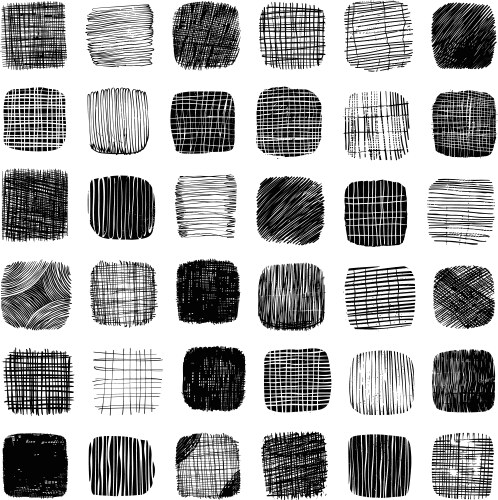 Hatching Line Texture Set Vector Image