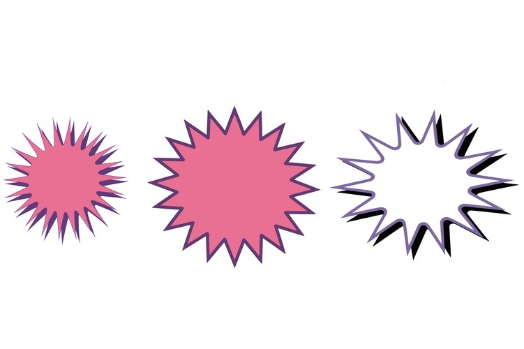 Pink Starburst Shapes - Collection Vector Image