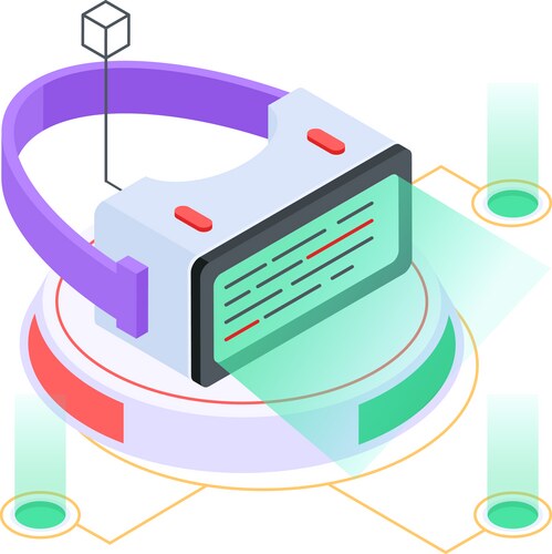 VR Headset Isometric Icon Vector Image