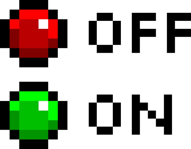 On off switch pixel art game ui retro element vector image
