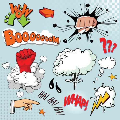 Comic elements Royalty Free Vector Image - VectorStock