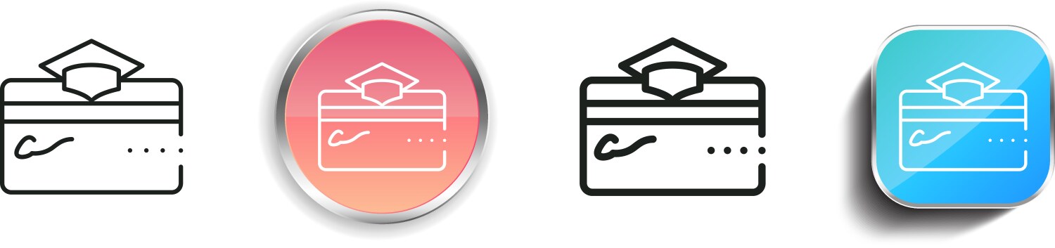 Credit card icon thin linear regular and button vector image