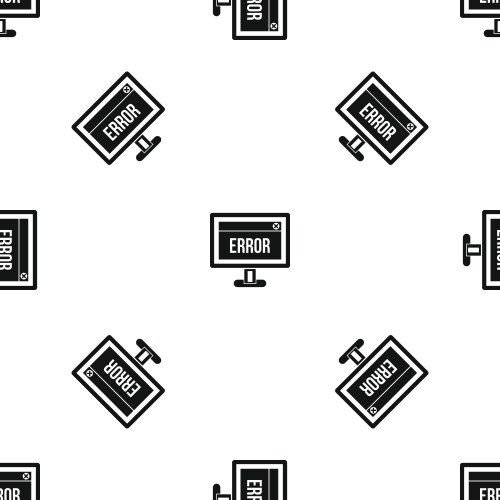 Error sign on a computer monitor pattern seamless vector image