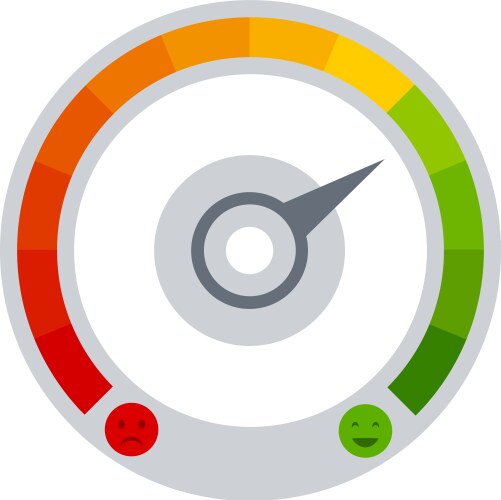 Round rating gauge color level meter ui element vector image