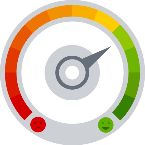 round rating gauge color level meter ui element vector image