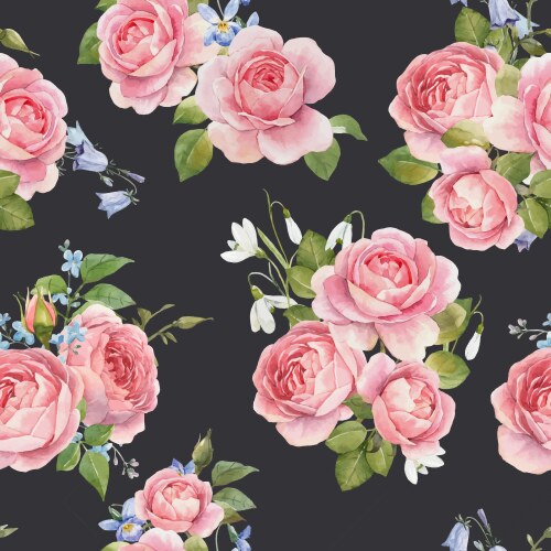 Watercolor floral pattern Royalty Free Vector Image