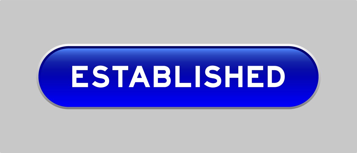 Blue color capsule shape button with word vector image
