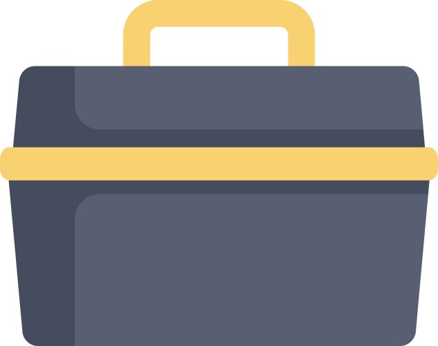 Closed rectangular toolbox with yellow handle vector image