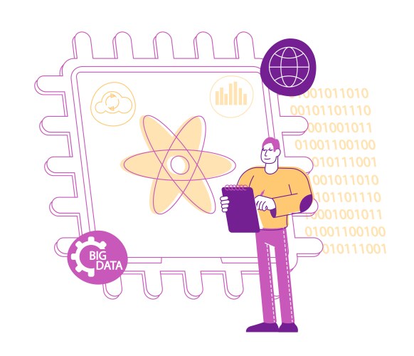 Quantum computing or supercomputing concept vector image