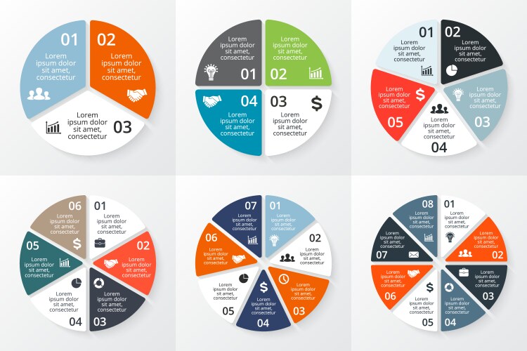 Circle arrows infographics set template for cycle Vector Image
