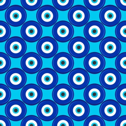 Evil eye seamless pattern symbol of protection vector image