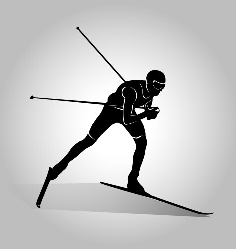 silhouette of cross-country skiing vector image