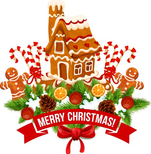 Gingerbread Christmas House Vector Image
