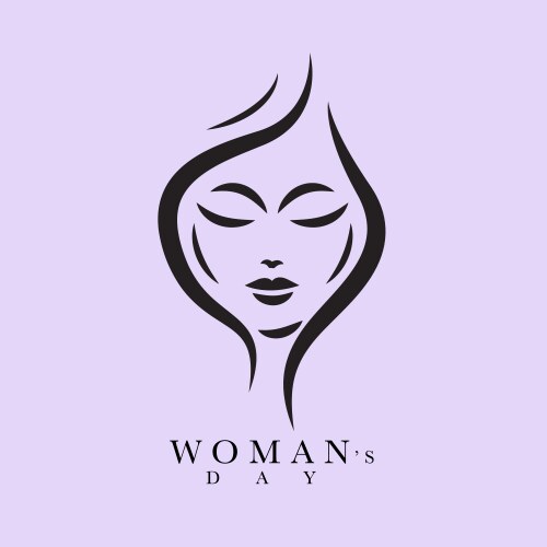 women icon logo modern flat design paintbrush vector