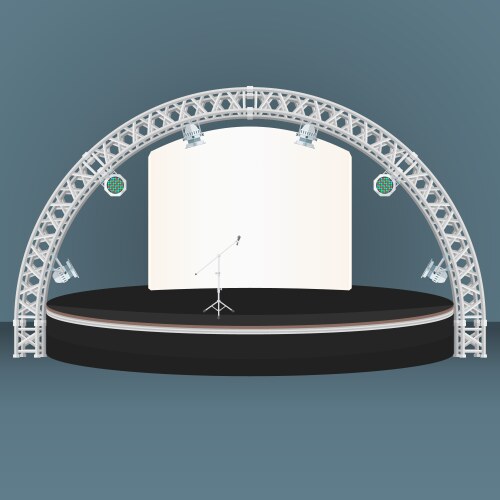 flat dais round stage lights truss vector image