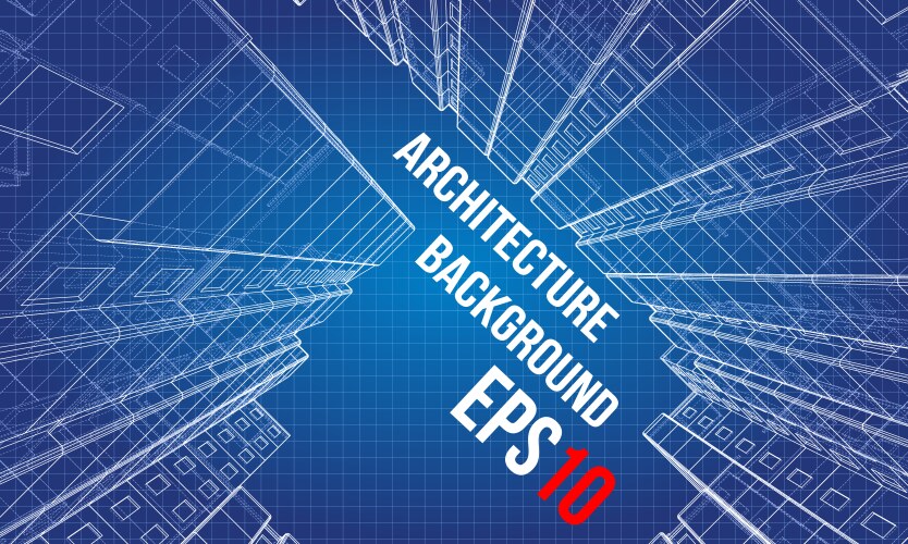 Blueprint building Royalty Free Vector Image - VectorStock