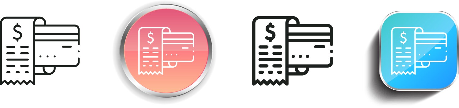 Credit card icon thin linear regular and button vector image
