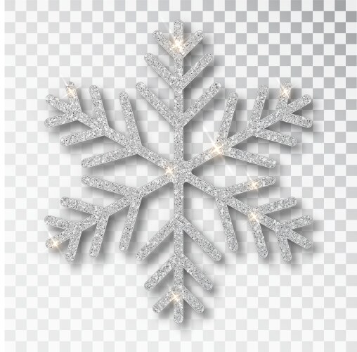 Gold glitter texture snowflake isolated on white Vector Image