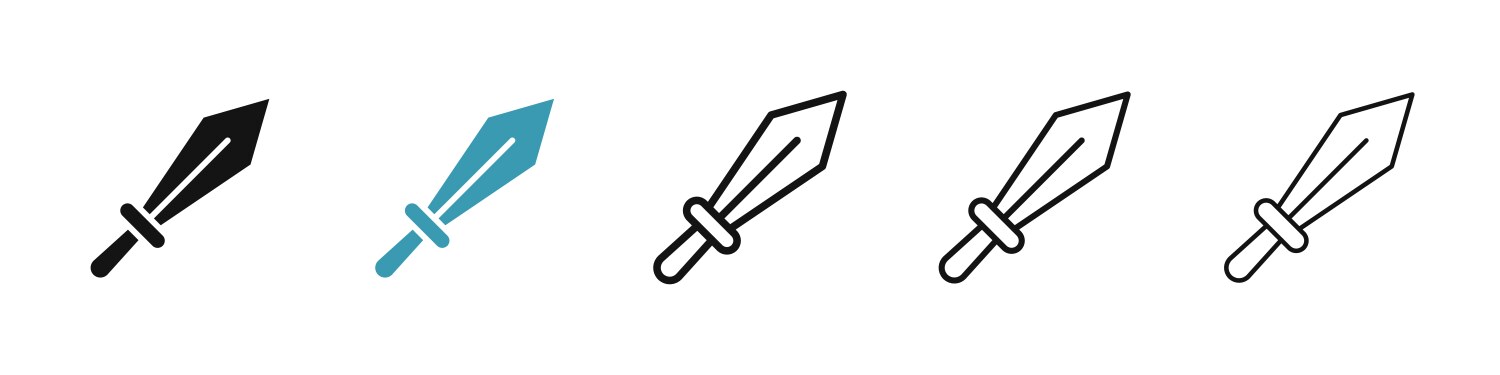 Sword icon set Royalty Free Vector Image - VectorStock