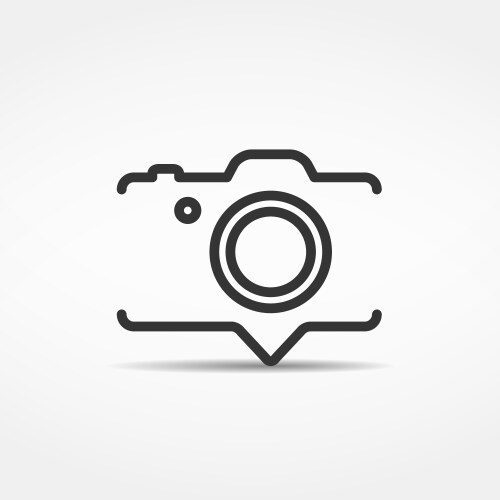 Creative black camera logo design symbol Vector Image