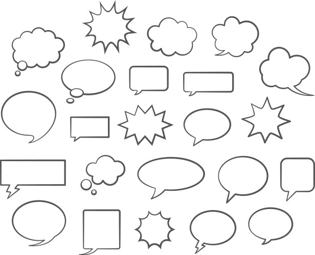 Set comic speech bubbles cartoon Royalty Free Vector Image