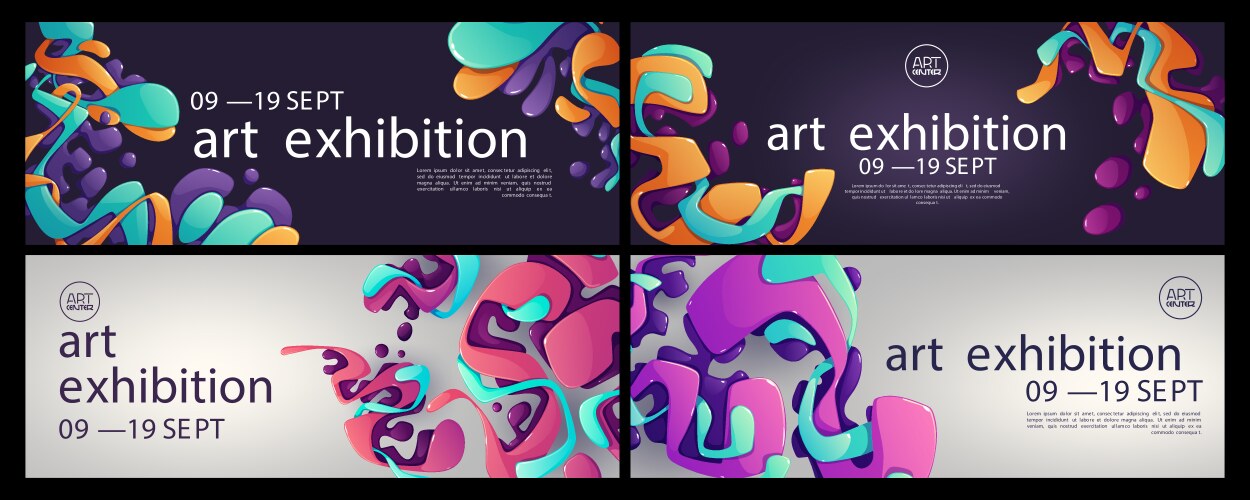 art exhibition poster with abstract background vector