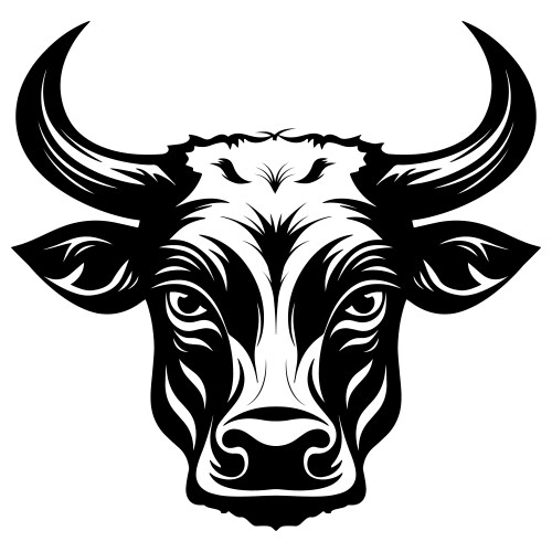 Cow Head Mascot Logo Vector Image