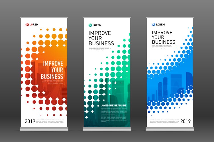 Construction roll up banner design template Vector Image