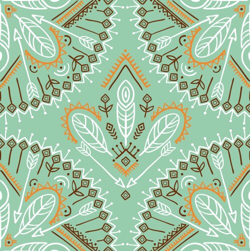 Bohemian pattern with big abstract flowers Vector Image