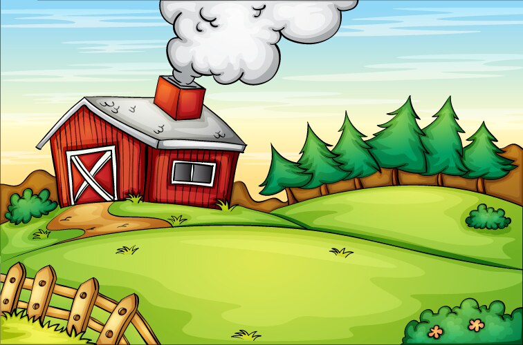 Farm background vector image