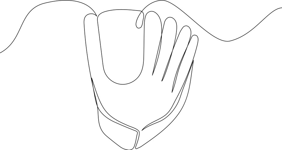 Baseball glove uniform one line art continuous Vector Image